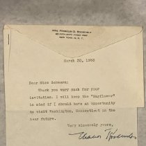 Letter from Eleanor Roosevelt to Helen Schwarz at The Mayflower